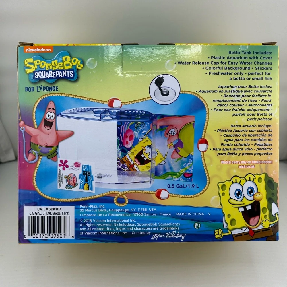 🐠 Nickelodeon SpongeBob Betta Tank – 0.5 Gallon – Penn‑Plax
